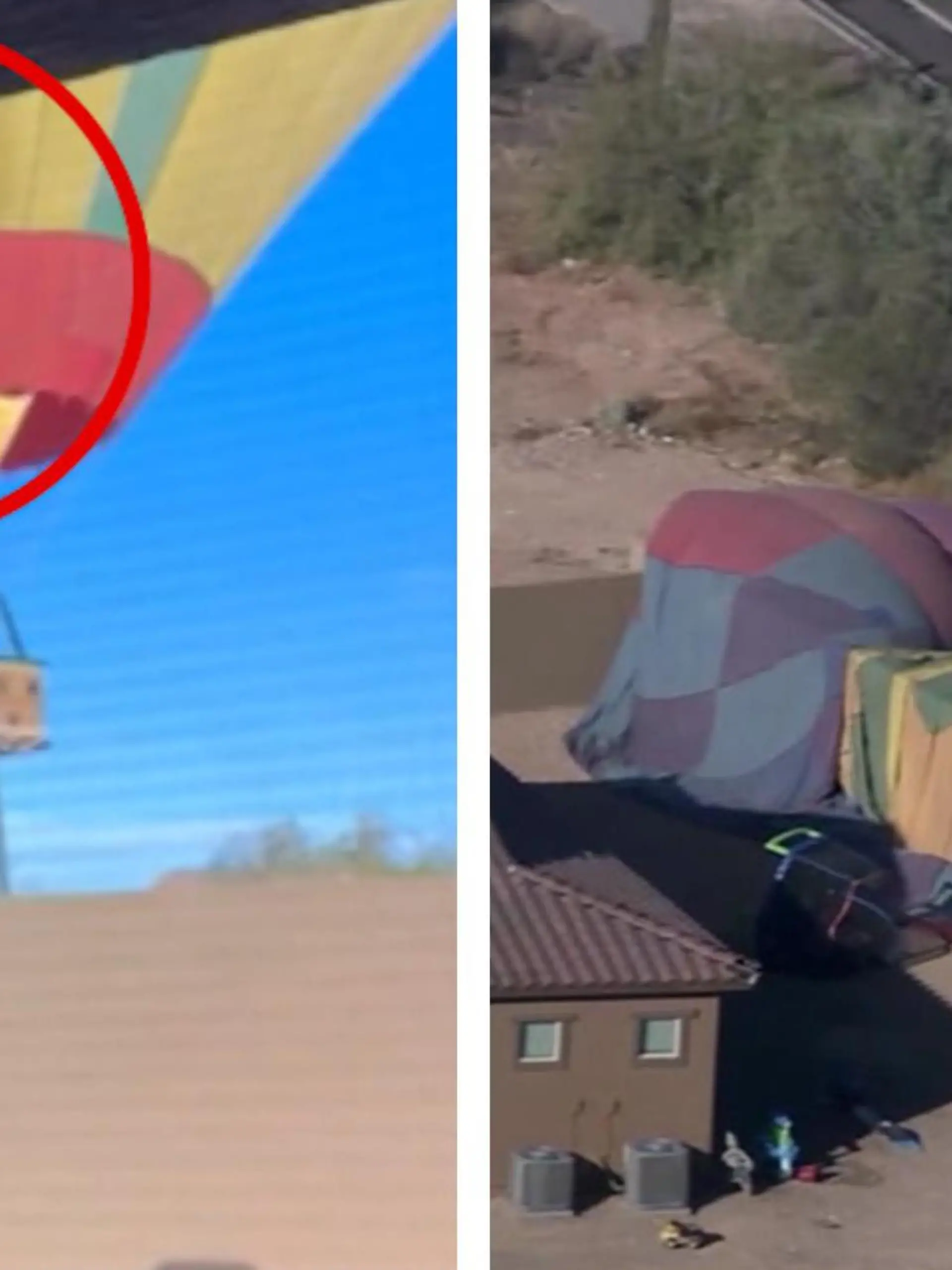 Kara Giugliano schaut aus ihrem Fenster in Phoenix (Arizona, USA), als sie einen Heißluftballon bei einer Bruchlandung beobachtet! Ein Windstoß hat den Ballon im Landeanflug erwischt und mit einem Lichtmast kollidieren lassen. Die Folge: Er schlitzt den Ballon auf. Verletzt wird zum Glück niemand.