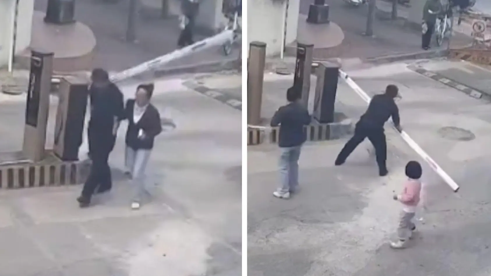 Schranke klatscht Frau ins Gesicht