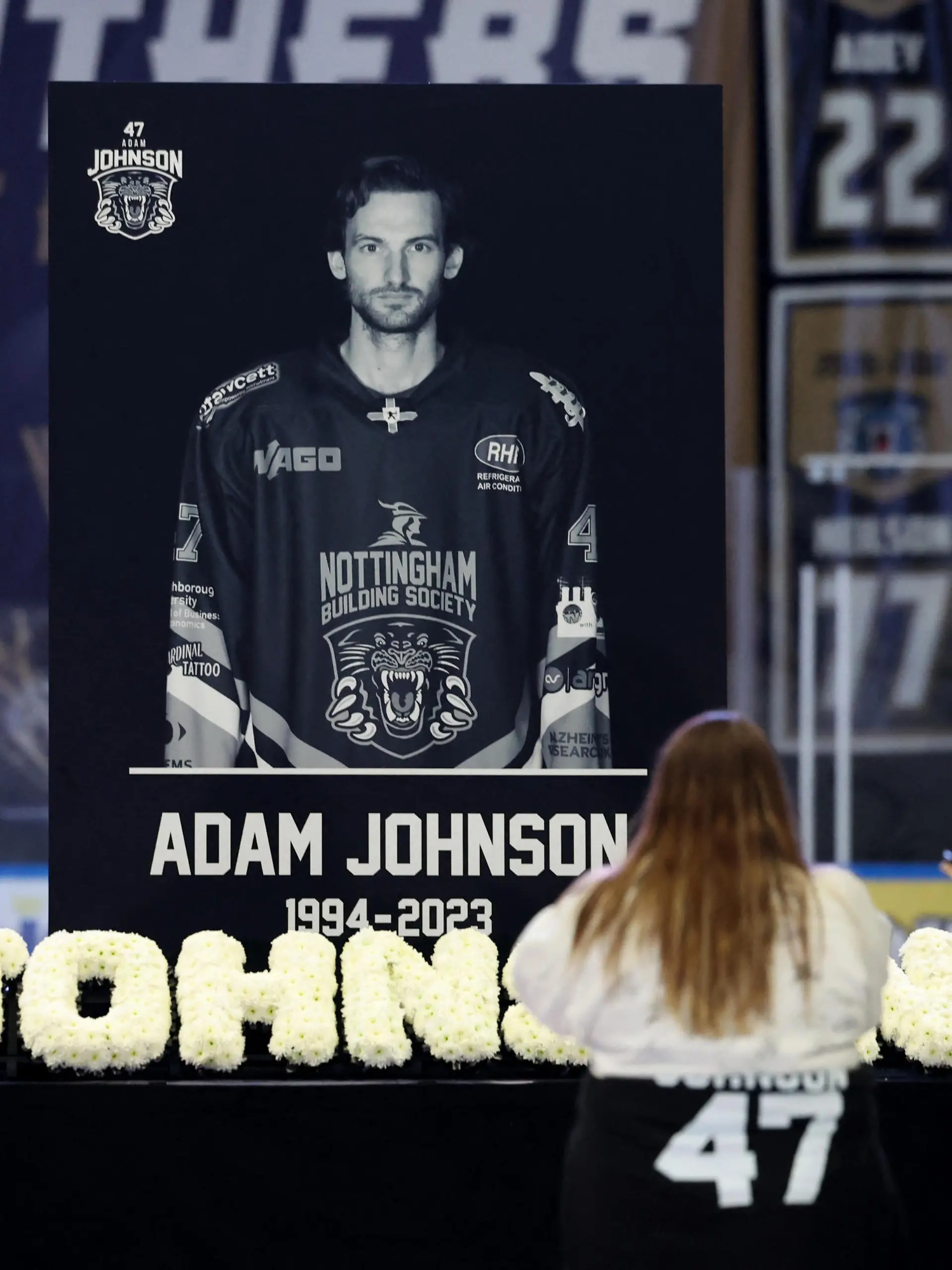 Ice Hockey - Memorial for Nottingham Panthers' Adam Johnson - Motorpoint Arena, Nottingham, Britain - November 4, 2023 Fans are seen inside the stadium during the memorial for former Nottingham Panthers' Adam Johnson REUTERS/Isabel Infantes