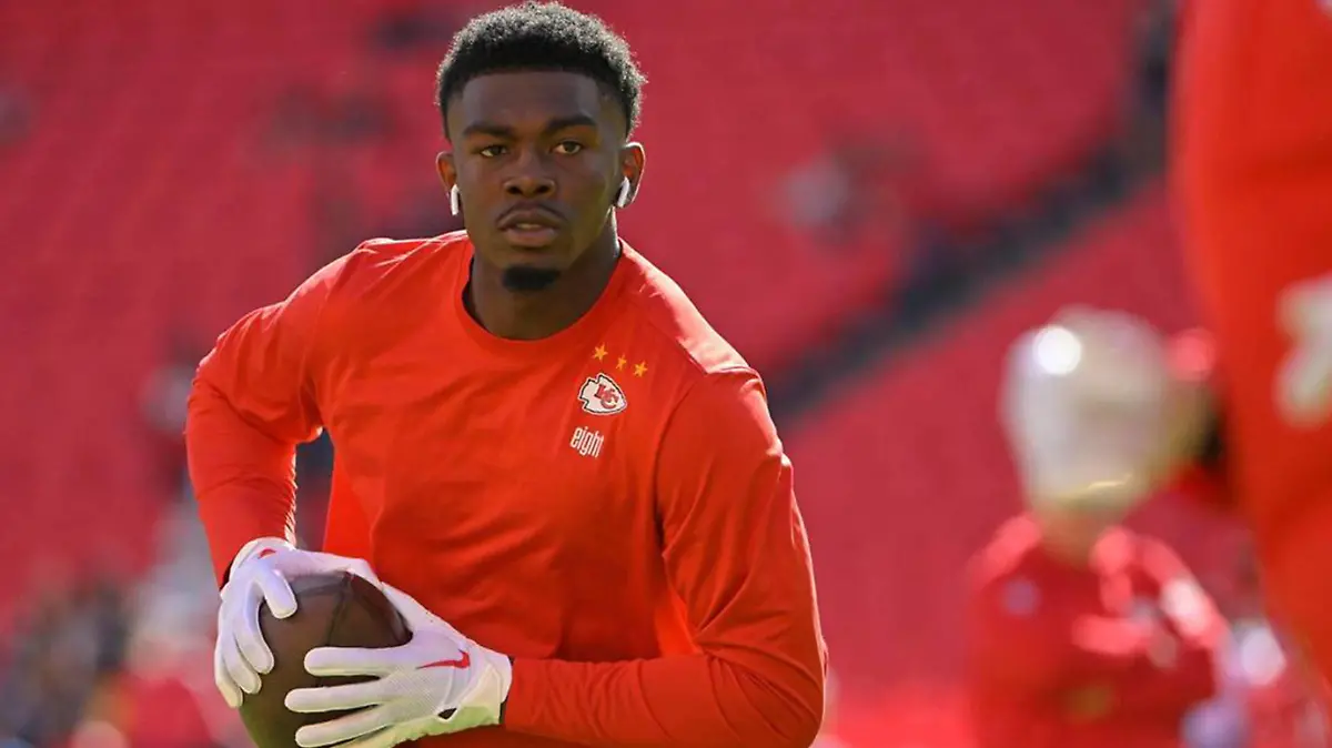 October 24, 2023: Kansas City Chiefs wide receiver Justyn Ross 8 warms up before a game against the Los Angeles Chargers on Sunday, Oct. 22, 2023, at GEHA Field at Arrowhead Stadium in Kansas City, Missouri. - ZUMAm67_ 20231024_zaf_m67_041 Copyright: xTammyxLjungbladx