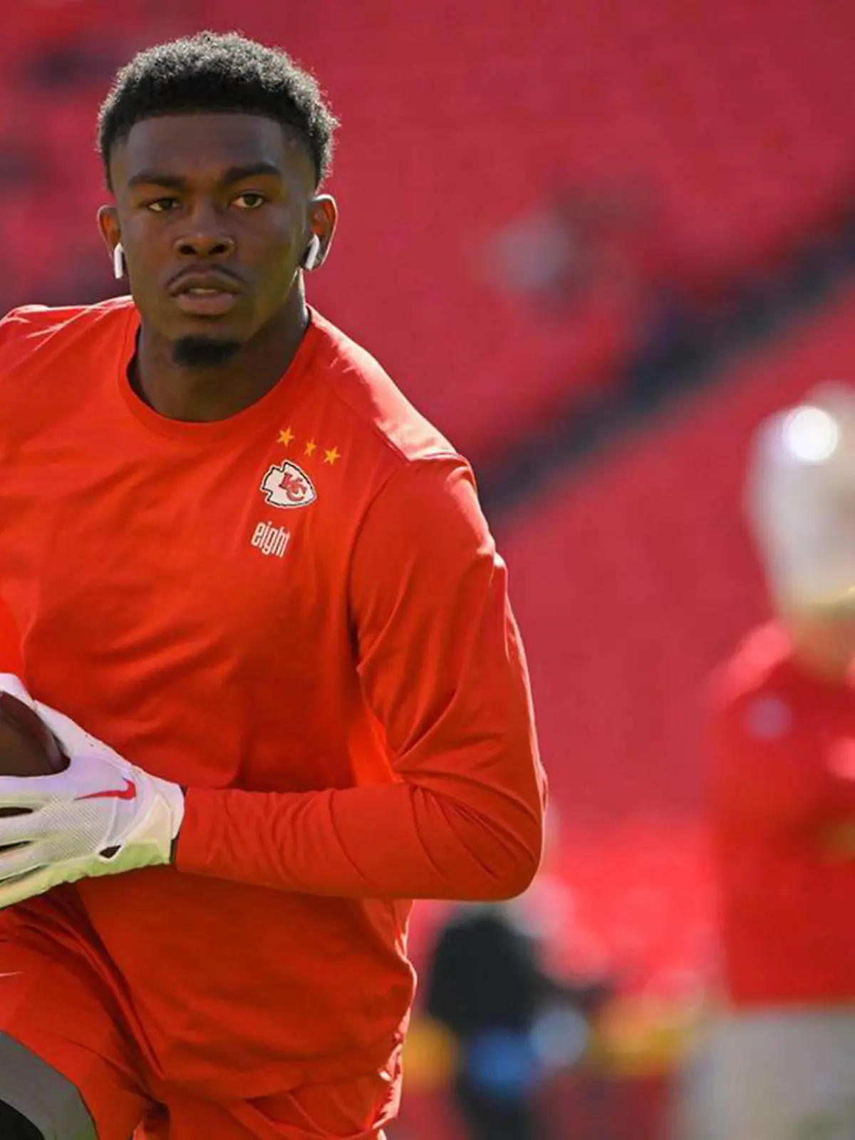 October 24, 2023: Kansas City Chiefs wide receiver Justyn Ross 8 warms up before a game against the Los Angeles Chargers on Sunday, Oct. 22, 2023, at GEHA Field at Arrowhead Stadium in Kansas City, Missouri. - ZUMAm67_ 20231024_zaf_m67_041 Copyright: xTammyxLjungbladx