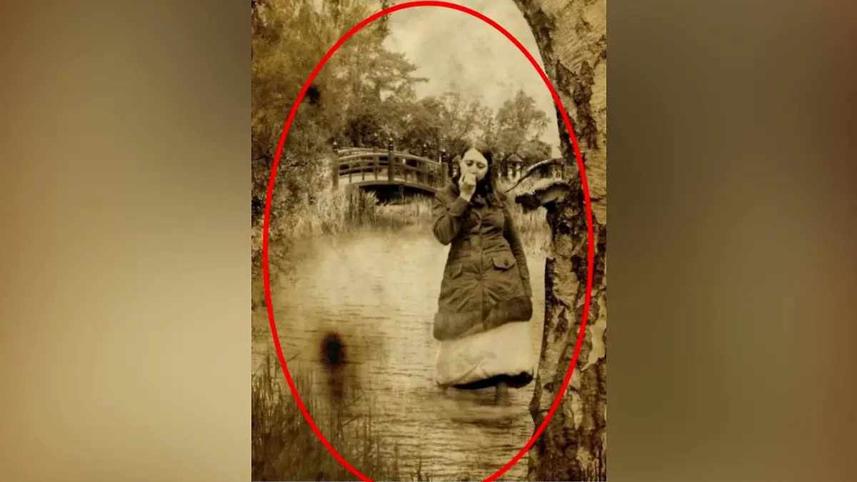 Auflösung: Von weiter weg ergänzt sich das Bild zu einem Gesicht