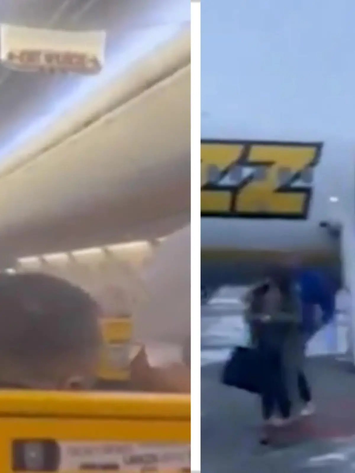 Schock am Bord eines Ryanair-Flugzeugs! Kurz vor dem Start der Maschine breitet sich auf einmal Rauch aus - die Crew bricht den Start sofort ab. Etwa 200 Passagiere verlassen den Flieger über Notrutschen - im Video.