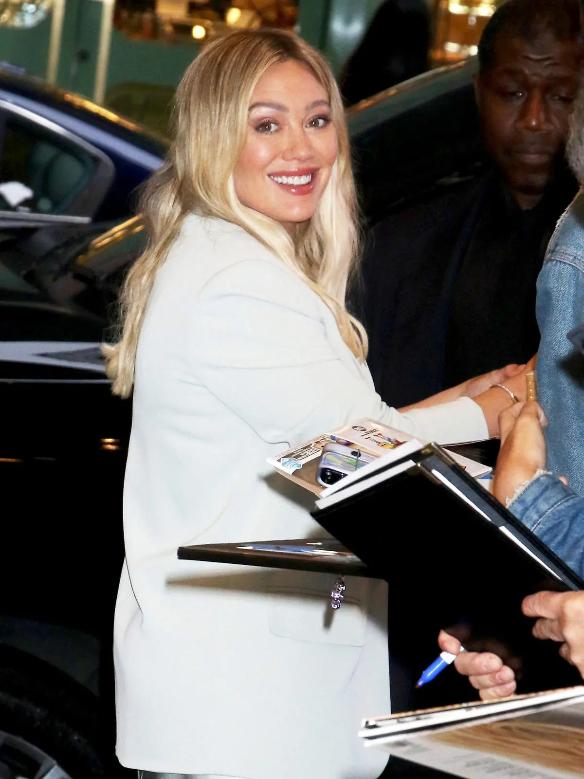 NEW YORK - NY - NOVEMBER 7: Hilary Duff seen at CBS Mornings promoting her new book My Little Sweet Boy on November 07, 2023 in New York City. CAP/MPI/RW ?RW/MPI/Capital Pictures