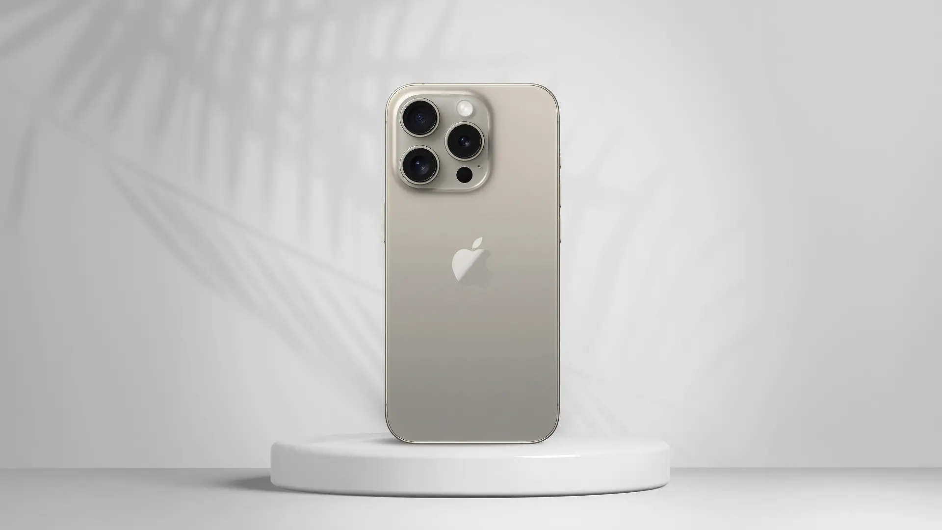 Antalya, Turkey - September 18, 2023: Newly released Natural Titanium iPhone 15 pro mockup set with back and front angles