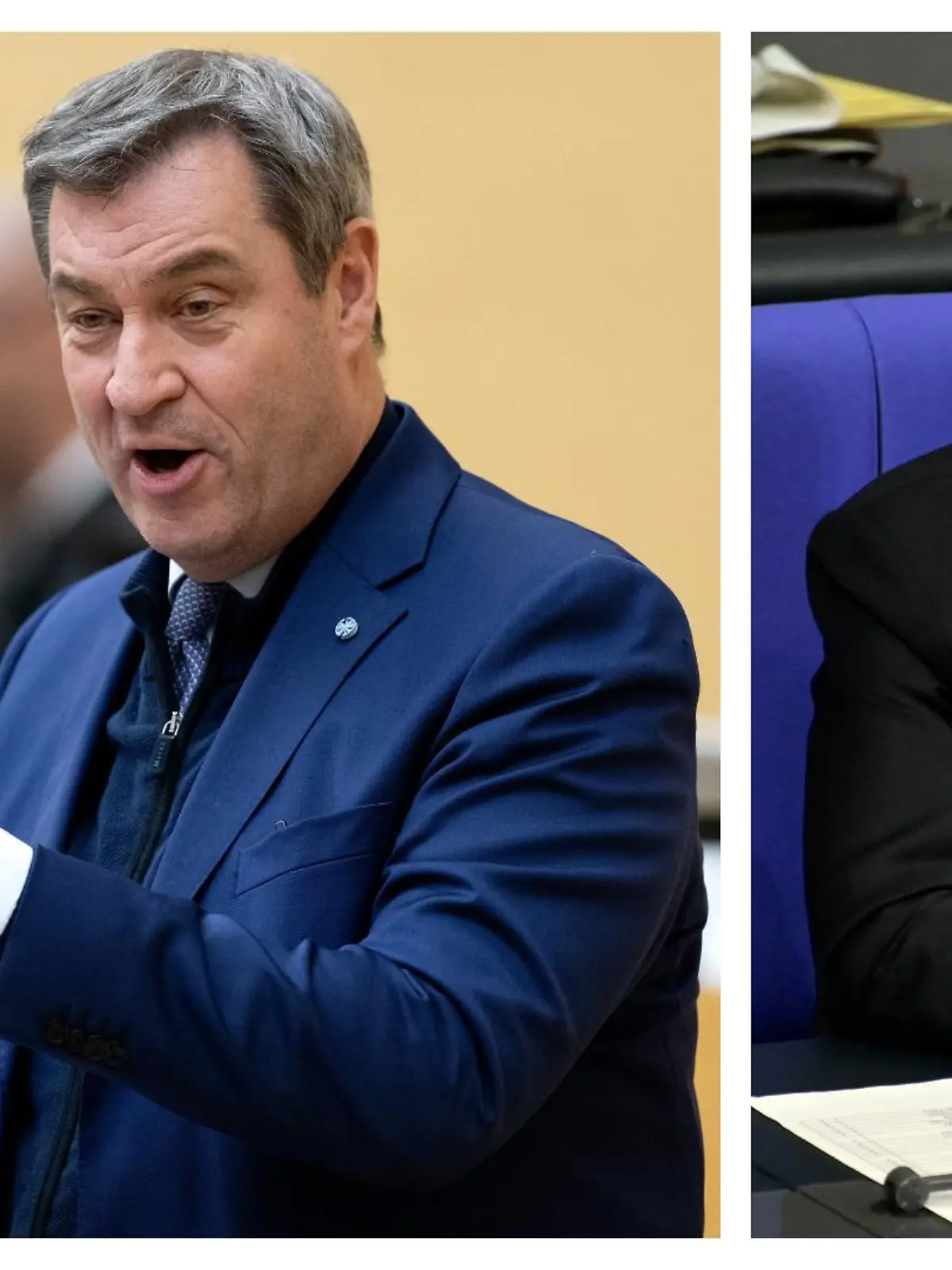 Im Jahresrückblick bei Talkmaster Markus Lanz am Mittwochabend (14. Dezember) zeigte sich Markus Söder (56, links) in Hochform.