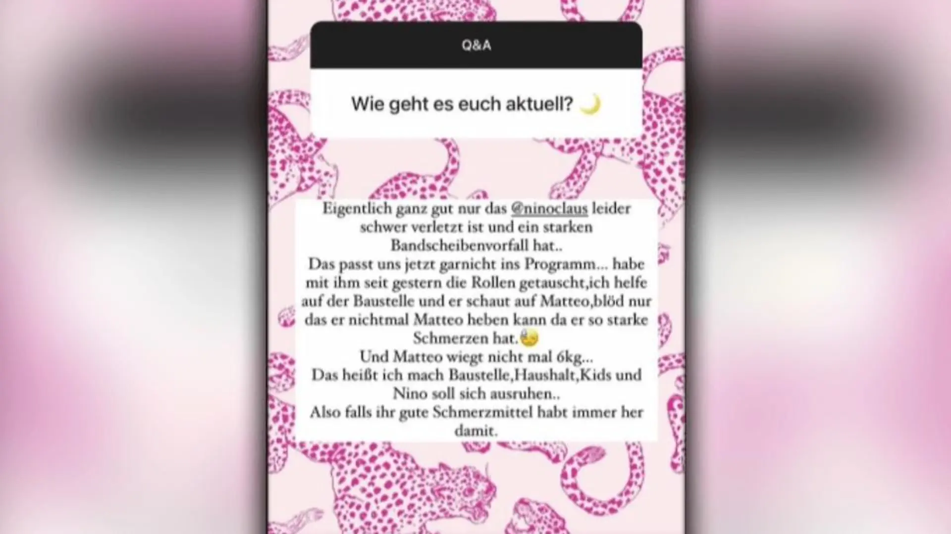 Cheyenne Ochsenknecht erklärt in ihrer Insta-Story, was passiert ist