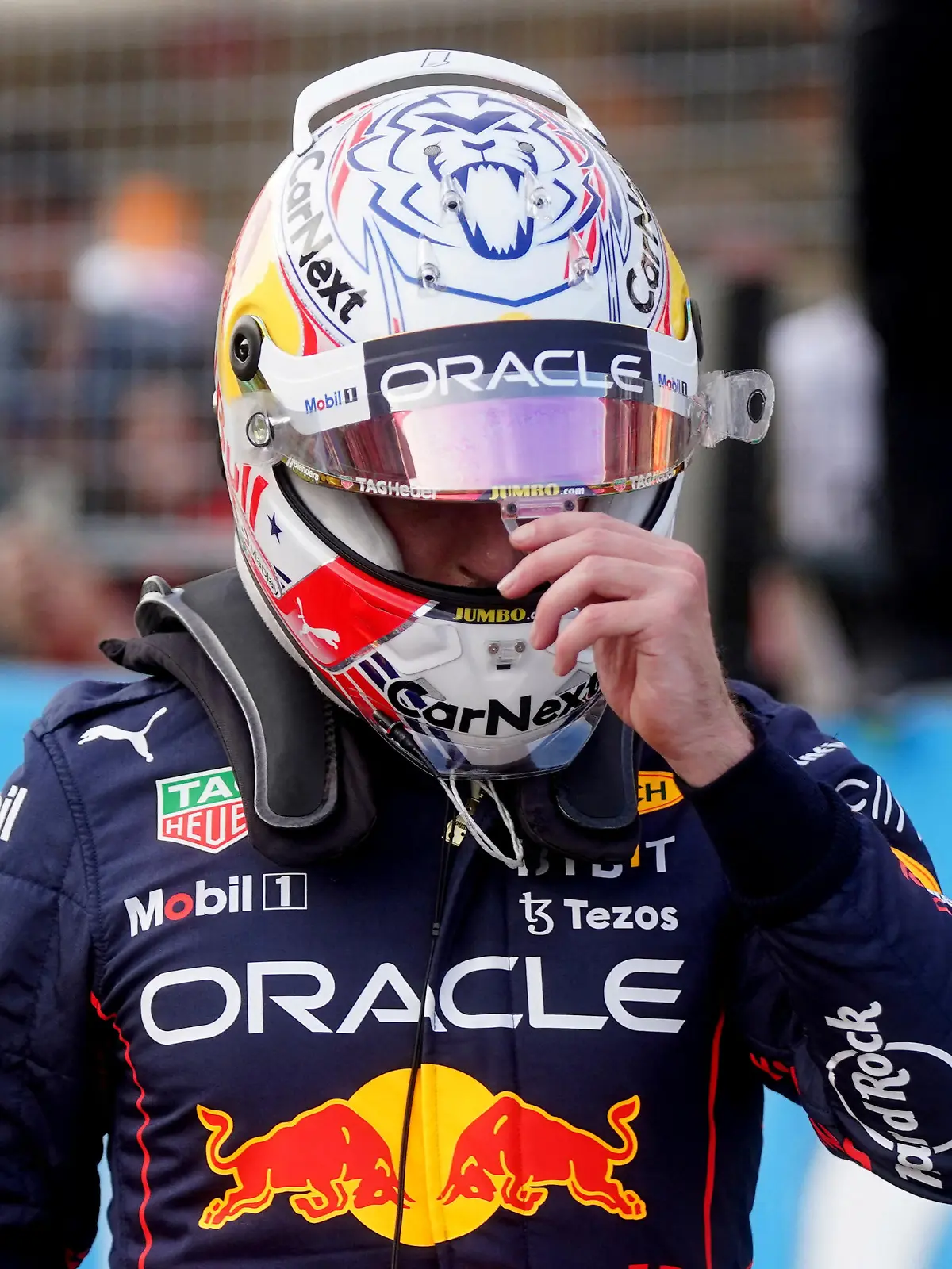 Formula One F1 - United States Grand Prix - Circuit of the Americas, Austin, Texas, U.S. - October 22, 2022  Red Bull's Max Verstappen after qualifying in third. Pool via Reuters/Shawn Thew