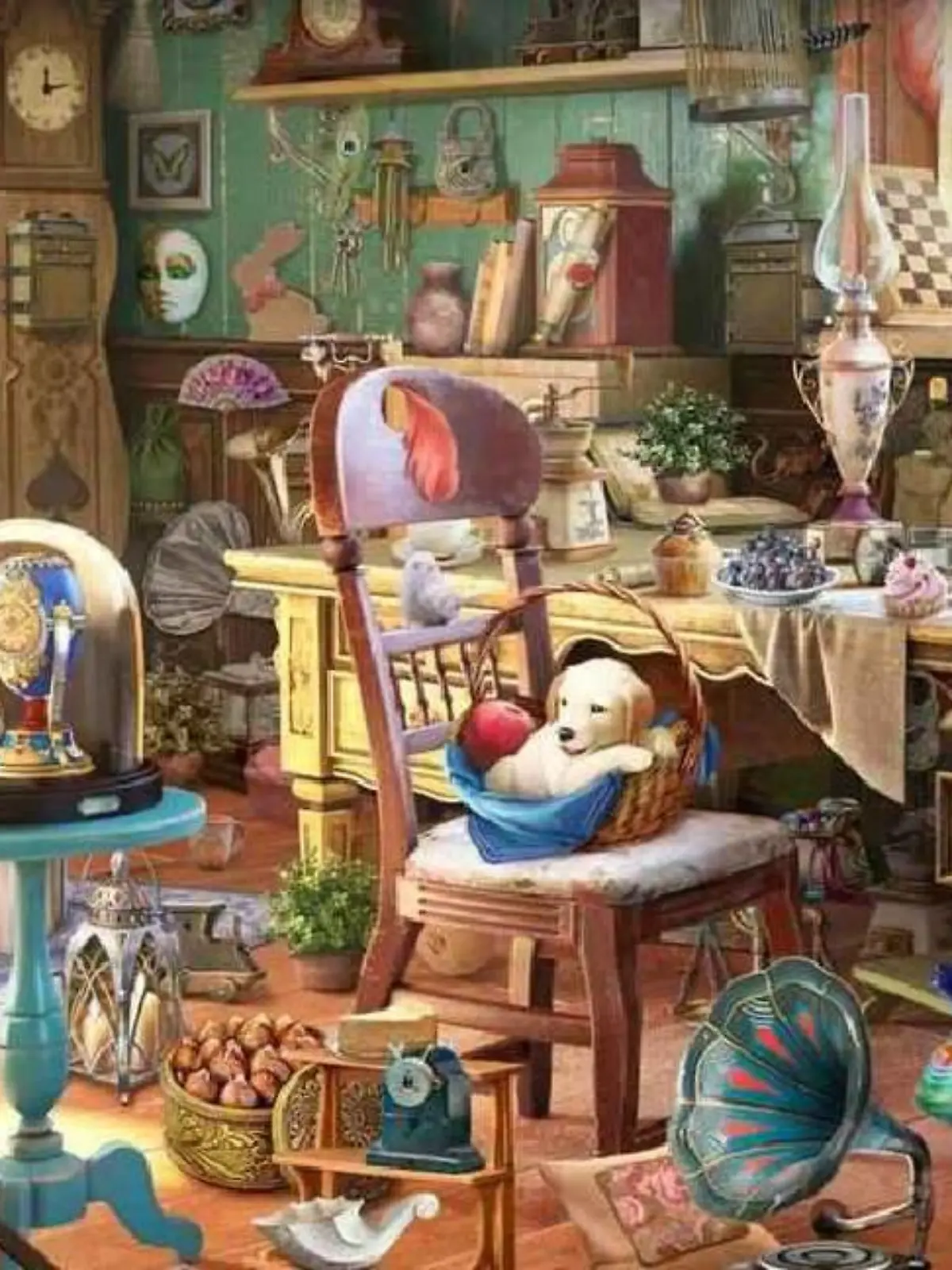 Suchbild mit sehr vielen Gegenständen.