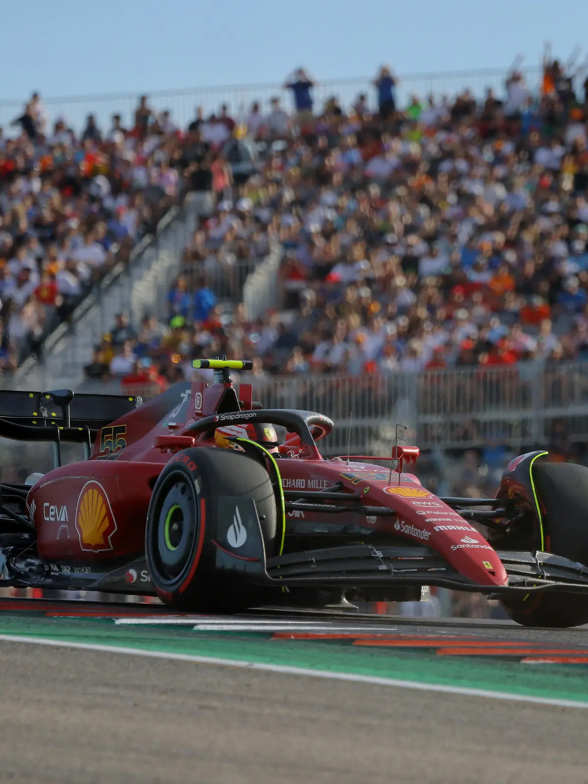 Formula One F1 - United States Grand Prix - Circuit of the Americas, Austin, Texas, U.S. - October 22, 2022  Ferrari's Carlos Sainz Jr. during qualifying REUTERS/Brian Snyder