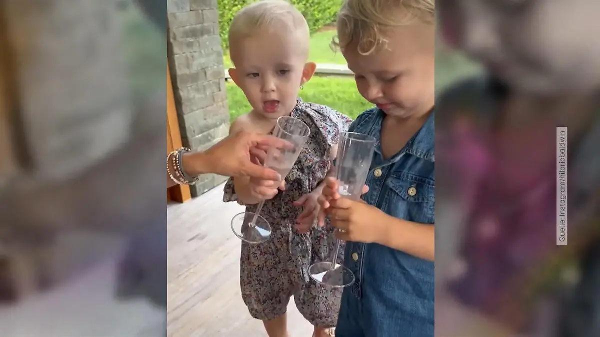 Alec und Hilaria Baldwins Kids trinken schon wie die Großen Dann mal Prost!