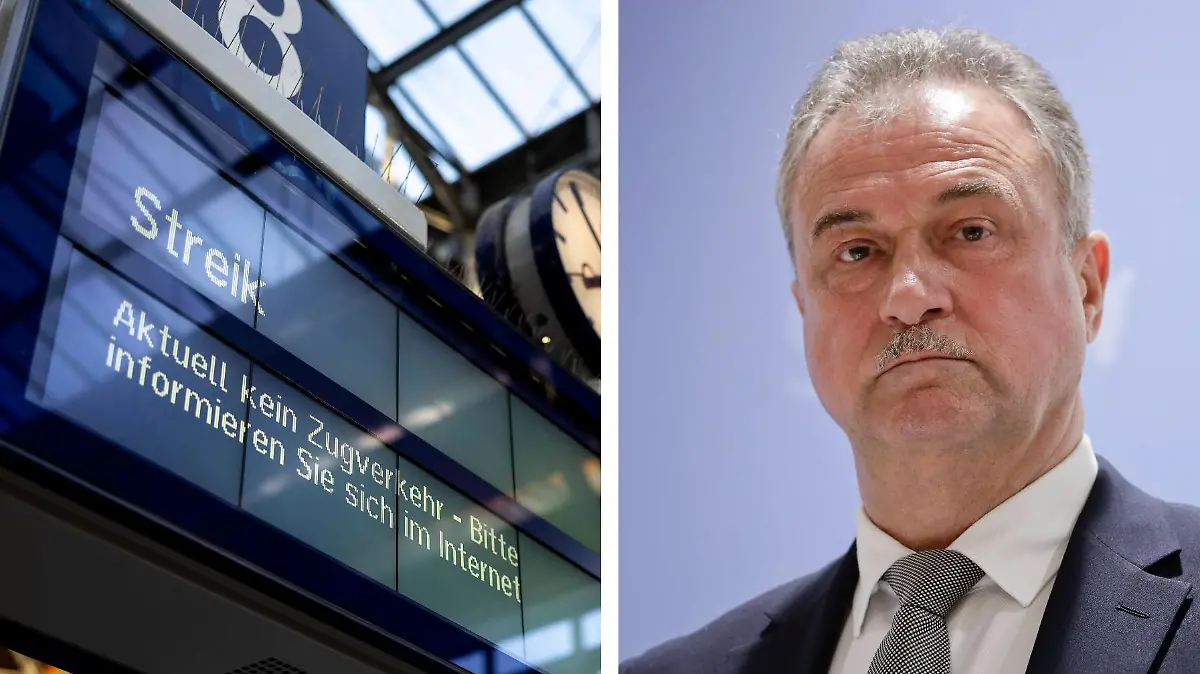 GDL-Boss Claus Weselsky (64, rechts) kündigt für den Januar neue Streiks bei der Bahn an.