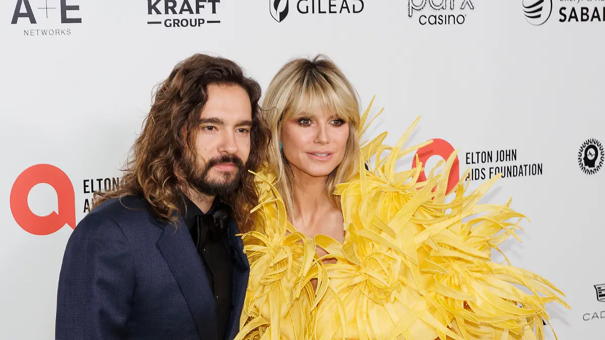 March 12, 2023, West Hollywood, California, USA: Tom Kaulitz and Heidi Klum L-R at the 31st Annual Elton John AIDS Foundation Academy Viewing Party on Sunday March 12, 2023 at The City of West Hollywood Park in West Hollywood, California. /PI West Hollywood USA - ZUMAp124 20230312_zaa_p124_261 Copyright: xDOUGLASxCUELLARx