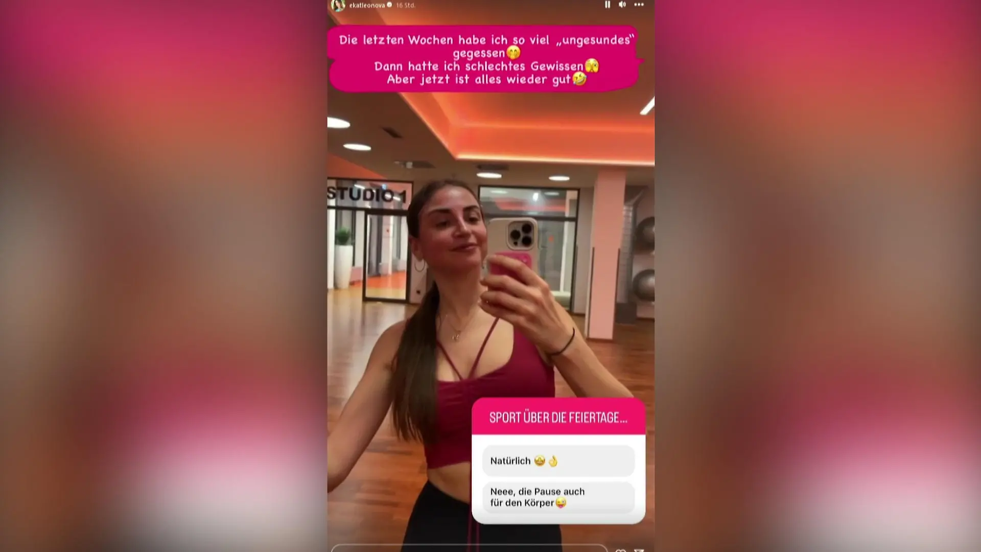 Ekaterina Leonova im Fitnessstudio