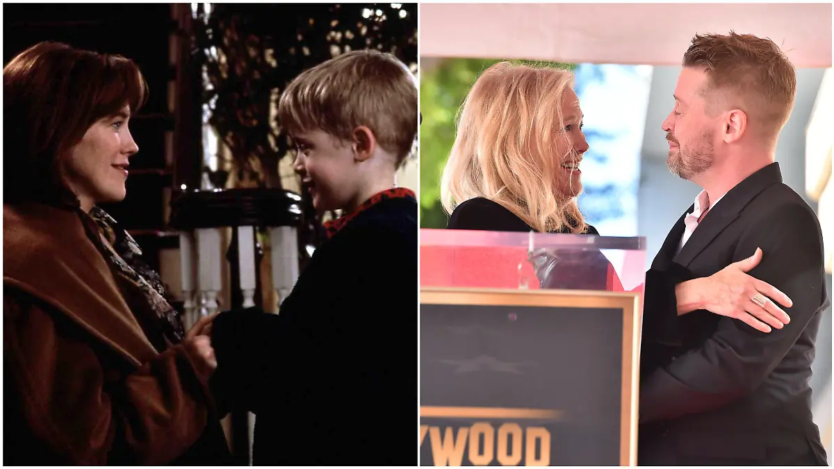 Catherine O'Hara und Macaulay Culkin im Kultfilm sowie auf dem Walk of Fame in Hollywood.