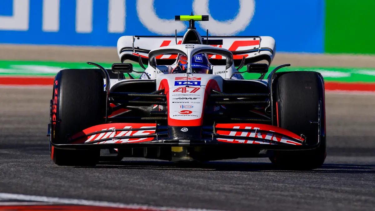Oct 21, 2022; Austin, Texas, USA; Haas F1 Team driver Mick Schumacher (47) of Team Germany drives during practice for the U.S. Grand Prix at the Circuit of the Americas. Mandatory Credit: Jerome Miron-USA TODAY Sports