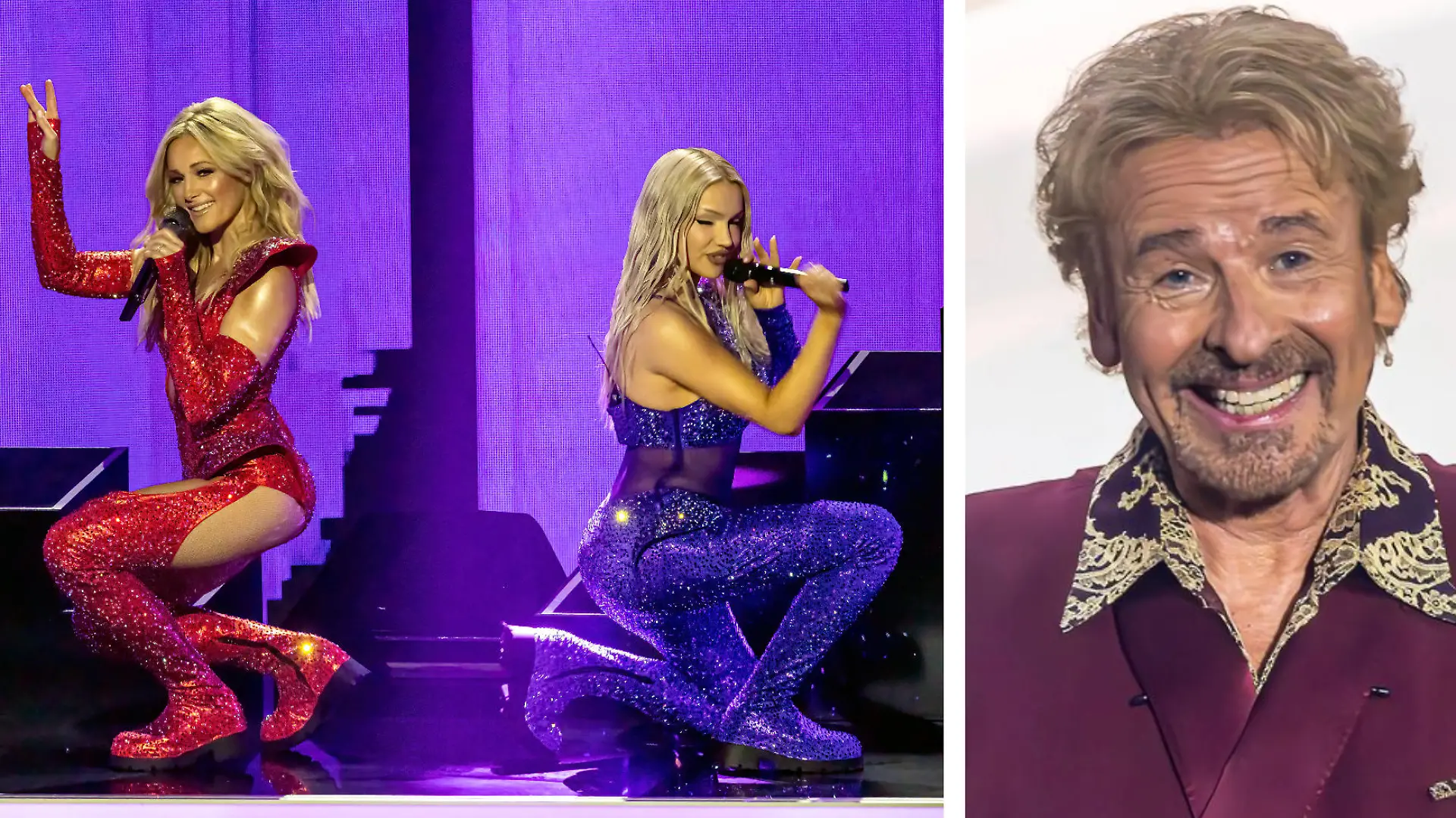 Collage Helene Fischer/Shirin David/Thomas Gottschalk