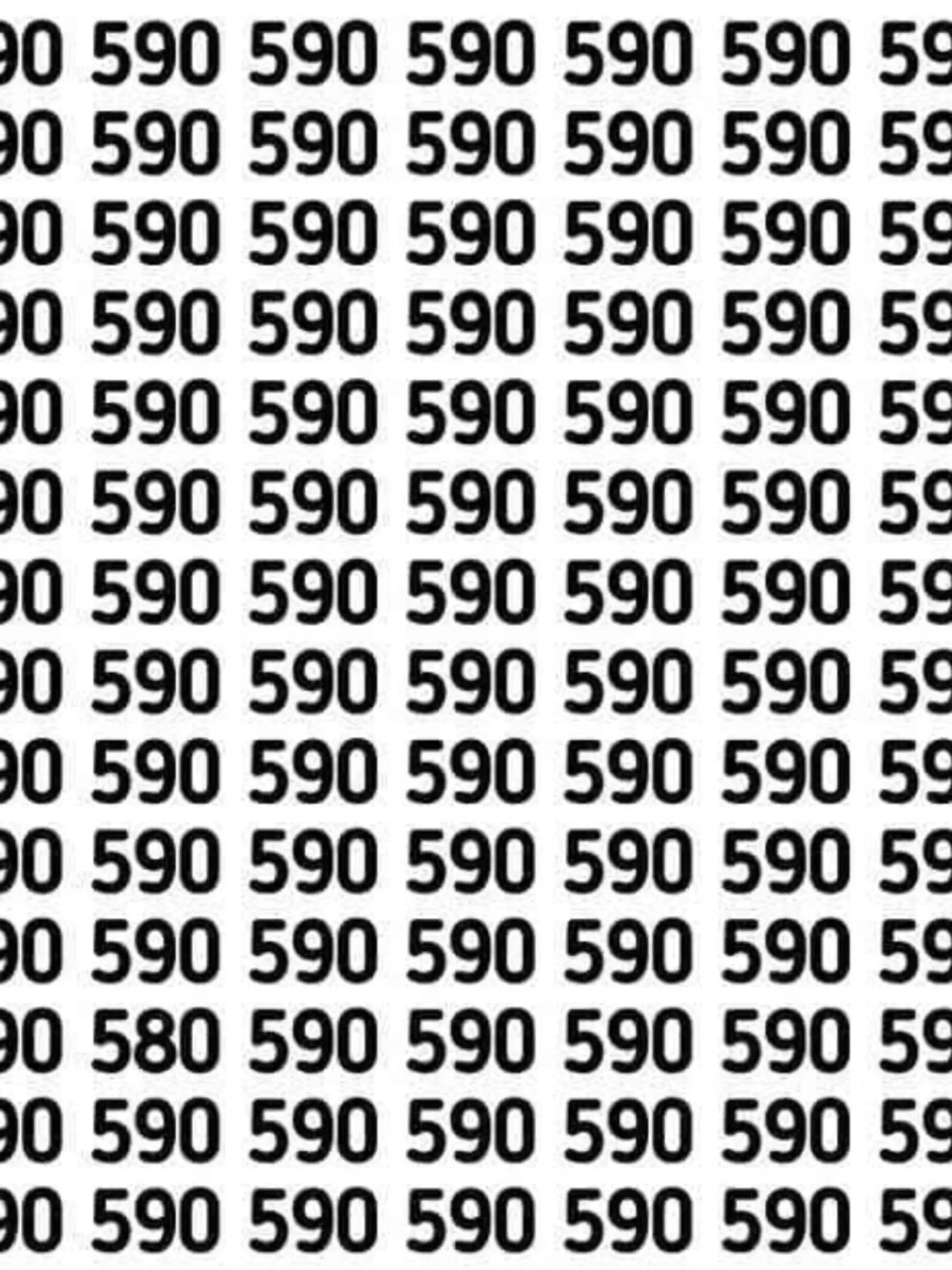Suchbild: Überall die Zahl 590. Aber wo versteckt sich hier die 580?