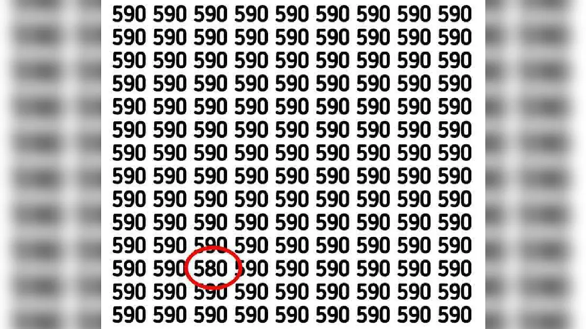 Suchbild: Überall die Zahl 590. Aber eine 580 versteckt sich hier!