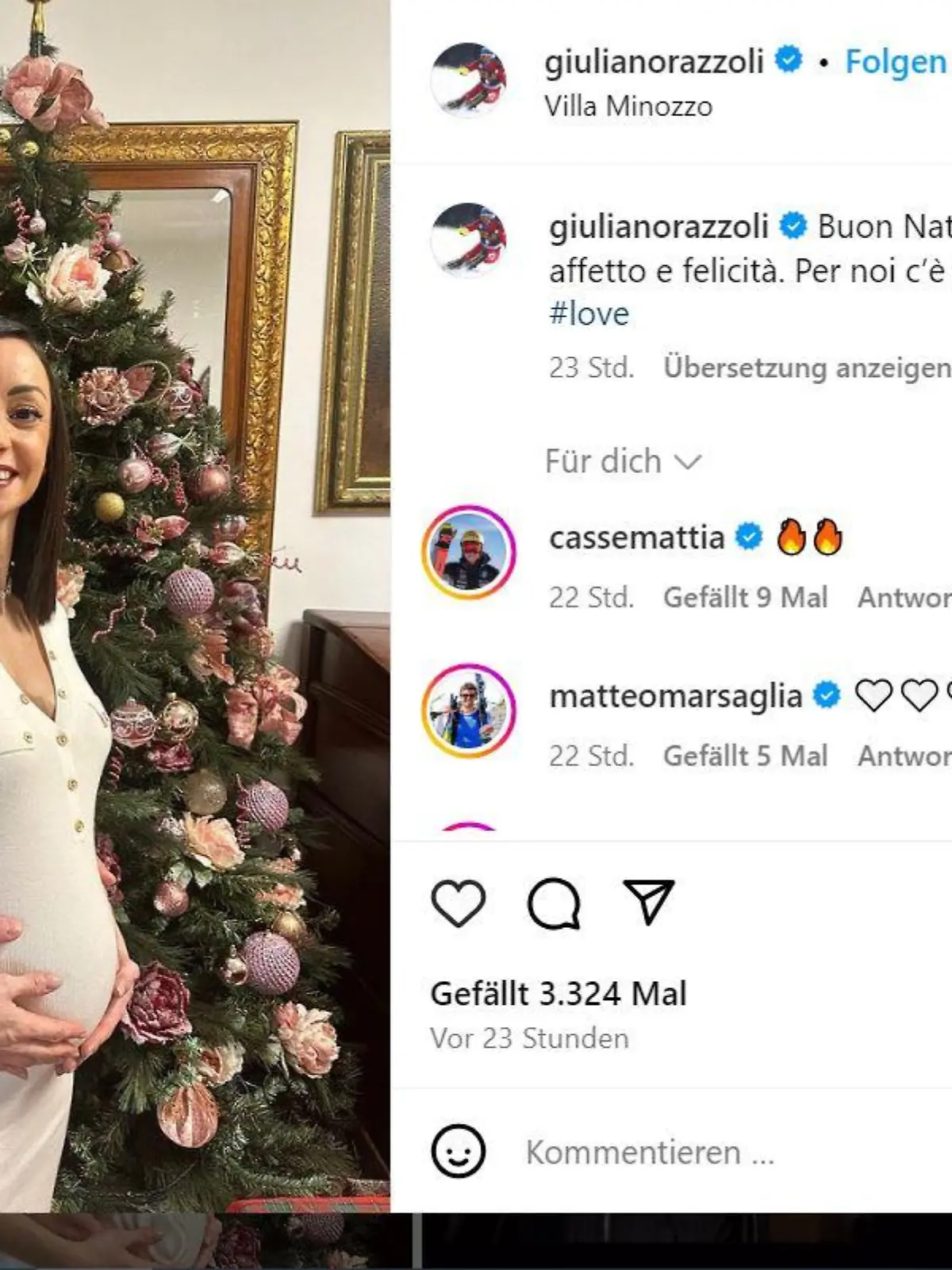 Giuliano Razzoli und seine Frau Elisa werden erstmal Eltern