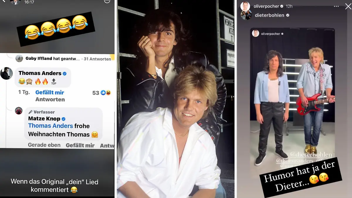 Thomas Anders und Dieter Bohlen beweisen Humor und lachen über die Parodie von Oliver Pocher und Matze Knop