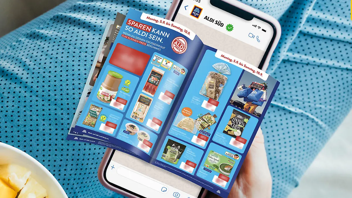 Das Prospekt von Aldi Süd ganz einfach über Whatsapp abrufen.