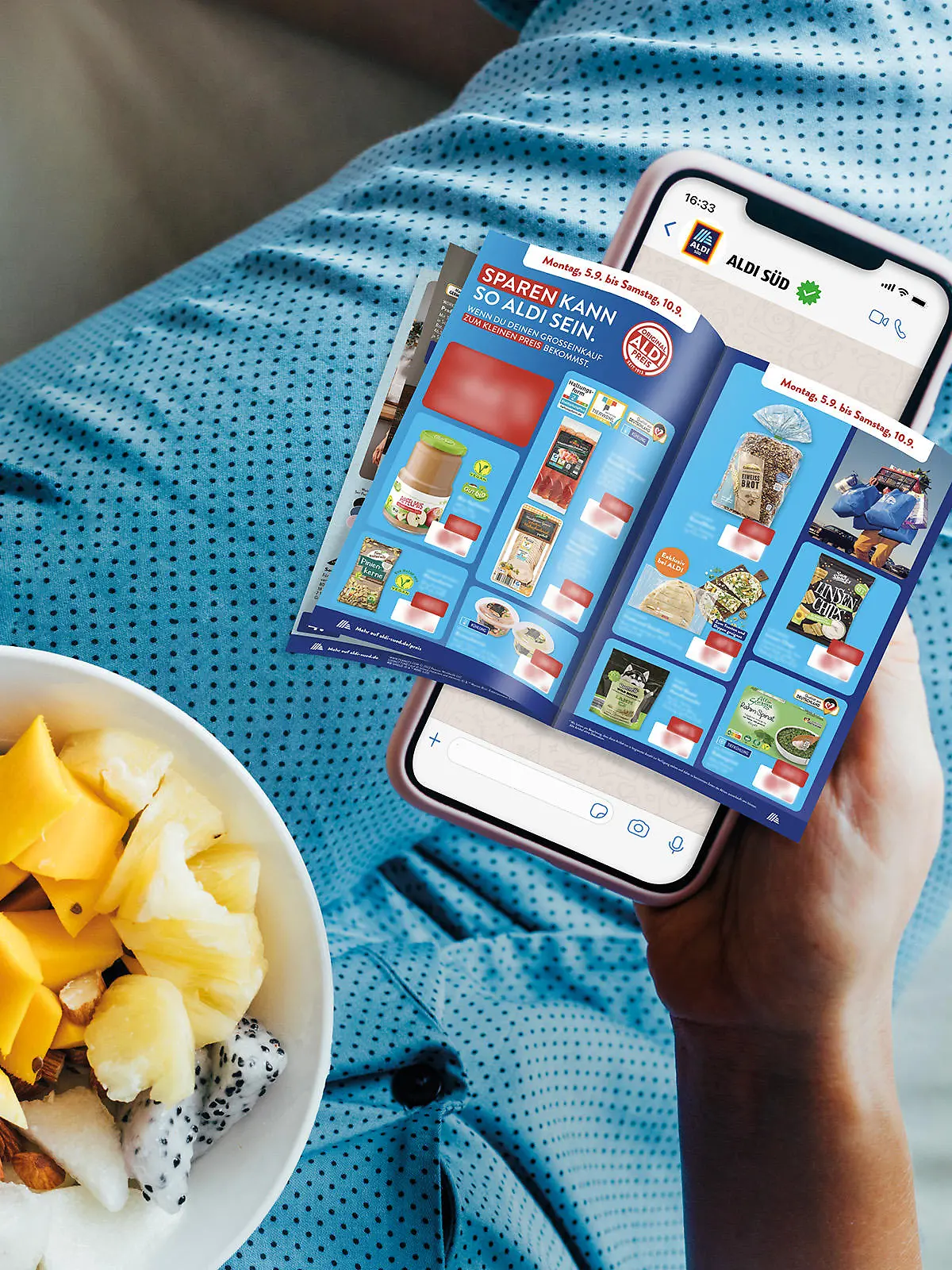 Das Prospekt von Aldi Süd ganz einfach über Whatsapp abrufen.