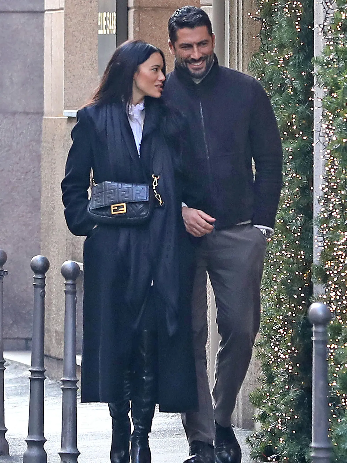 EXCLUSIVE: German model and influencer Hanna Weig, ex wife of Joern Schloenvoigt, seen strolling in Milan with Michelle Hunziker's ex boy-friend, Giovanni Angiolini. 18 Dec 2022 Pictured: HANNA WEIG AND GIOVANNI ANGIOLINI. Photo credit: MEGA TheMegaAgency.com +1 888 505 6342 (Mega Agency TagID: MEGA928279_020.jpg) [Photo via Mega Agency]