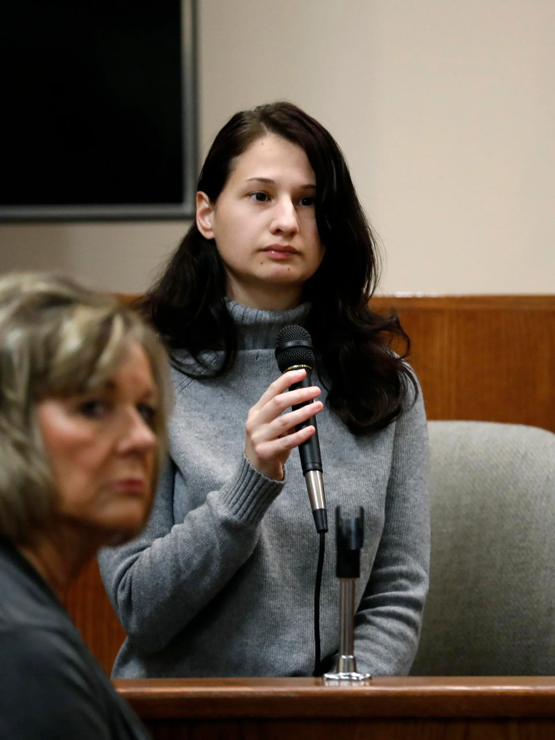 FILE - Gypsy Rose Blanchard takes the stand during the trial of her ex-boyfriend Nicholas Godejohn, Nov. 15, 2018, in Springfield, Mo. Blanchard, the Missouri woman who admitted to convincing her online boyfriend to kill her abusive mother after being forced to pretend for years she was suffering from leukemia, muscular dystrophy and other serious illnesses, is set to be paroled Thursday, Dec. 28, 2023. (Nathan Papes/The Springfield News-Leader via AP, File)