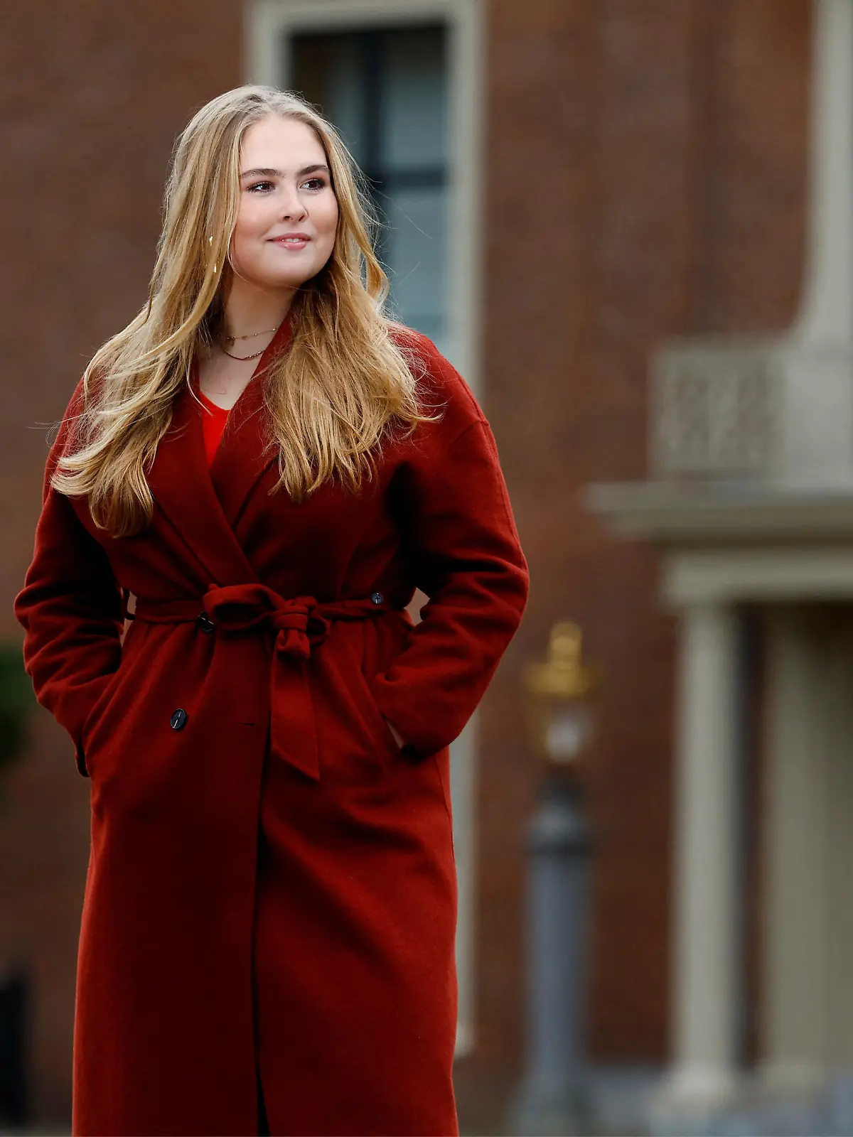 Dutch Crown Princess Amalia poses during an official photo session in The Hague, Netherlands December 22, 2023. REUTERS/Piroschka van de Wouw