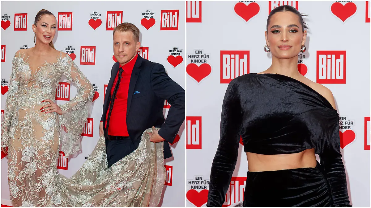 Alessandra Meyer-Wölden sowie Oliver und Amira Pocher bei der "Ein Herz für Kinder"-Gala im Dezember 2023.