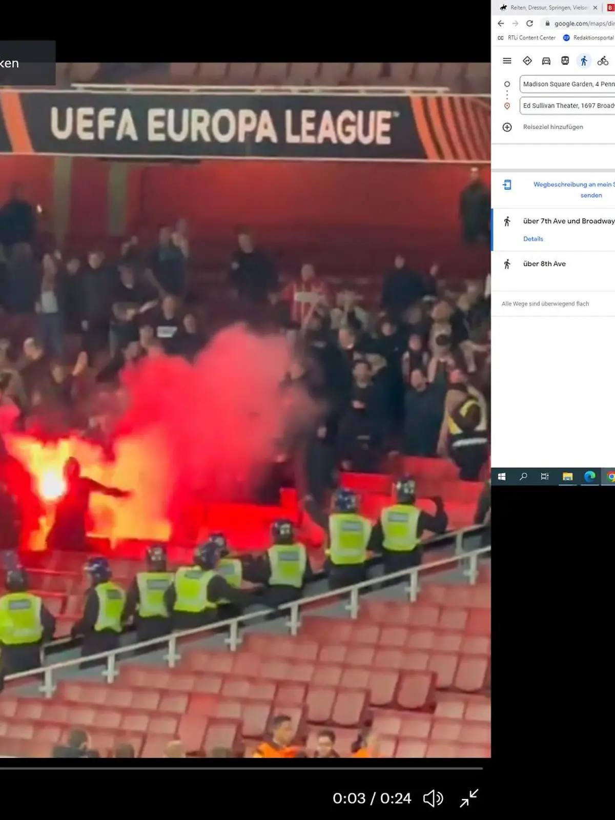 PSV-Fans randalieren.