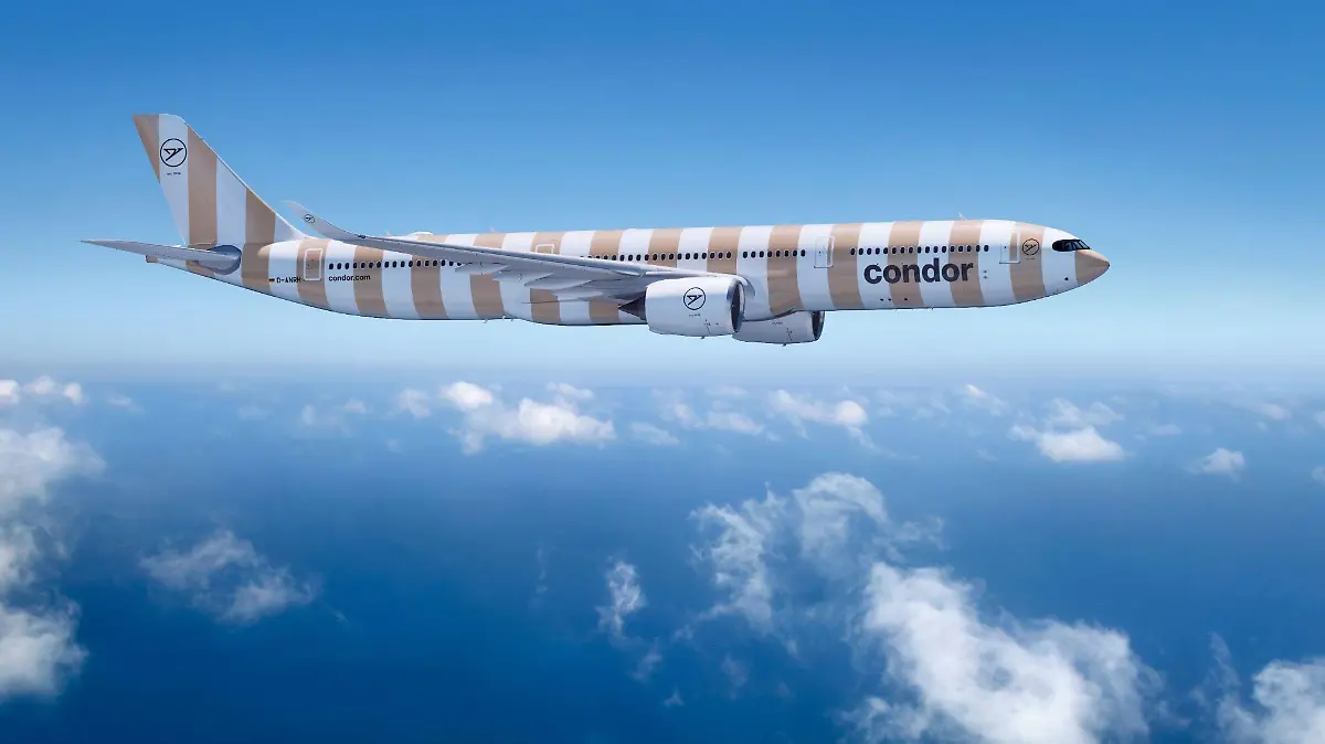Ein Airbus A330neo der Fluggesellschaft Condor während eines Fluges