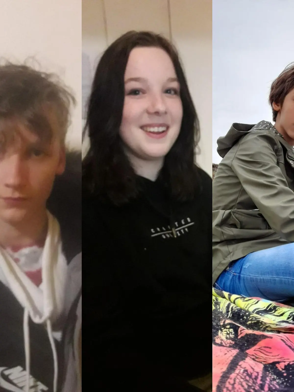 Seit der Silvesternacht werden die drei Jugendlichen Mike Leon, Tia-Shaleen und Leonie-Katharina vermisst.
