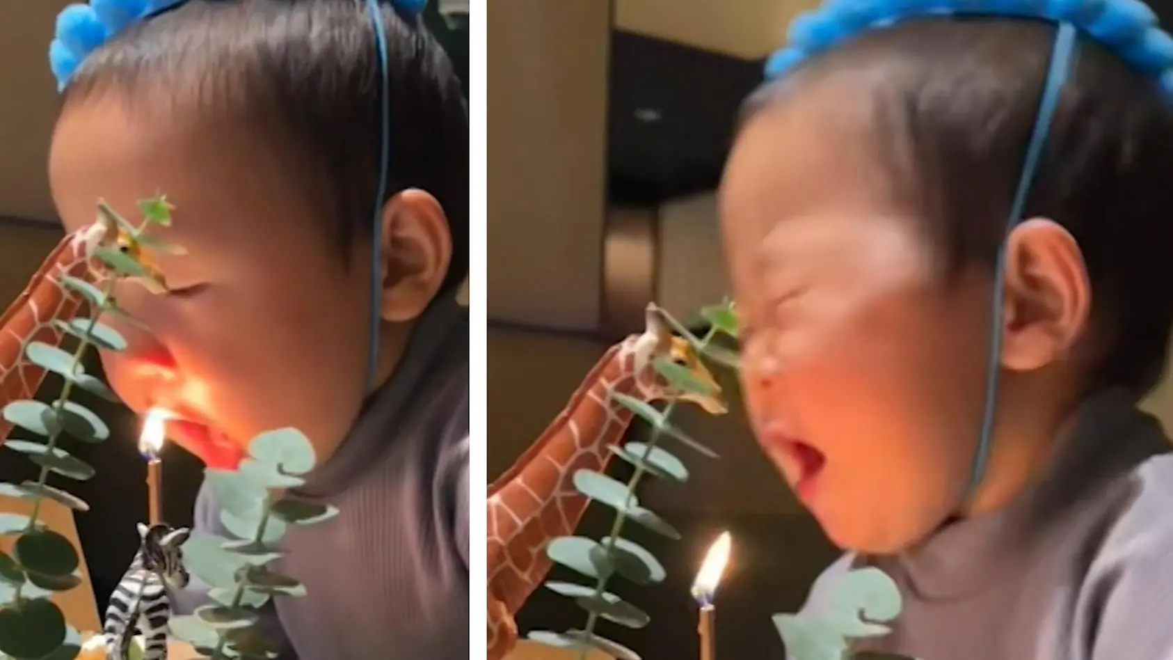 Kind verbrennt sich Lippe an Kerze