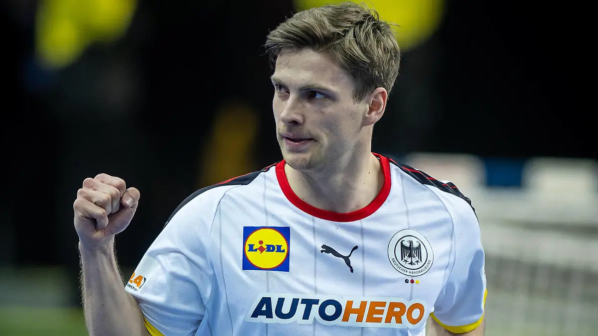 Handball Kattowitz 23.01.2023 Weltmeisterschaft Handball WM Männer Hauptrunde Deutschland GER - Norwegen NOR Rune Dahmke Deutschland, No.34 Jubel *** Handball Katowice 23 01 2023 World Championship Handball World Championship Men Main Round Germany GER Norway NOR Rune Dahmke Germany, No 34 Cheers