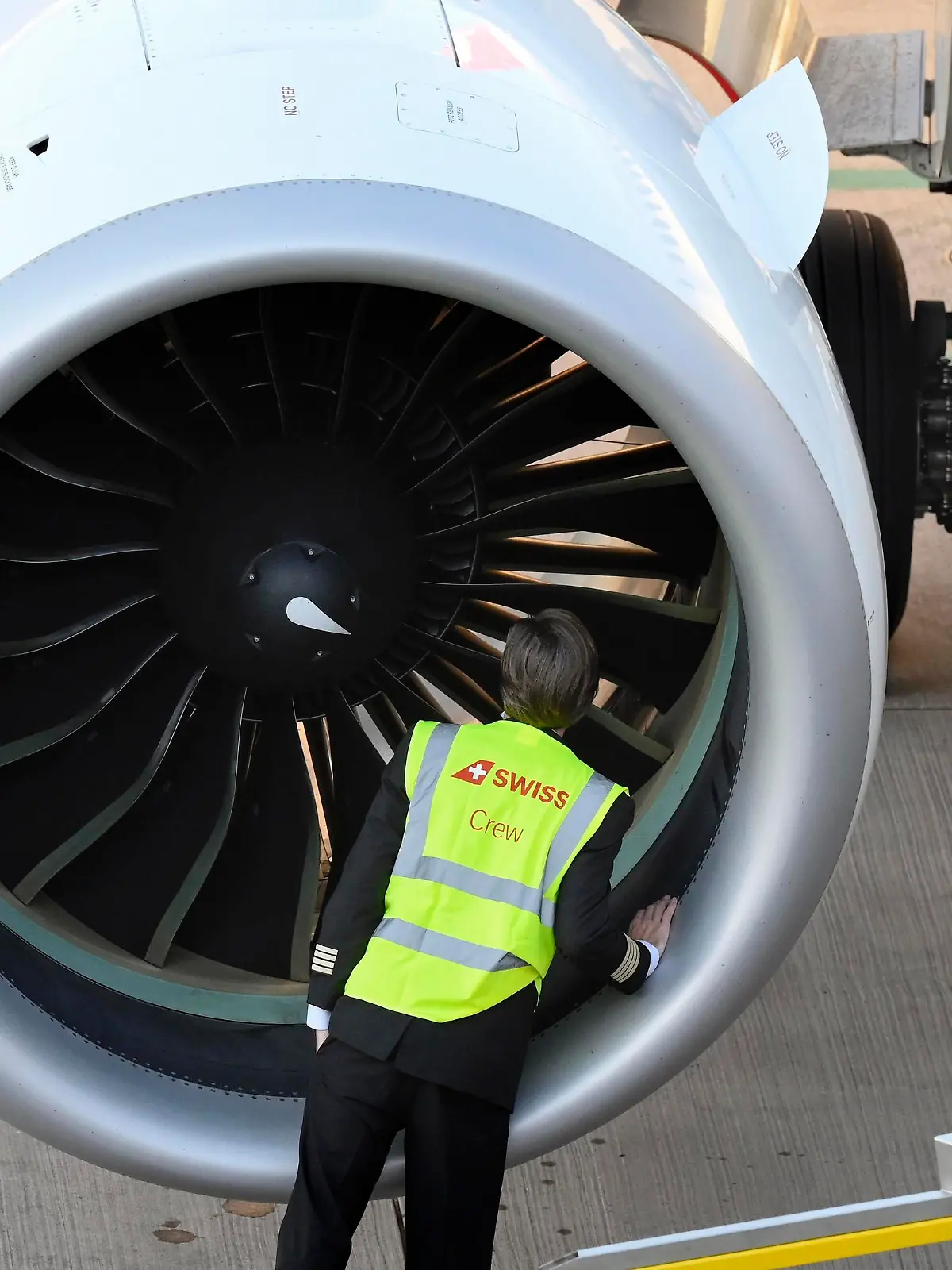 Flugzeugturbine Pilot Sichterheitscheck