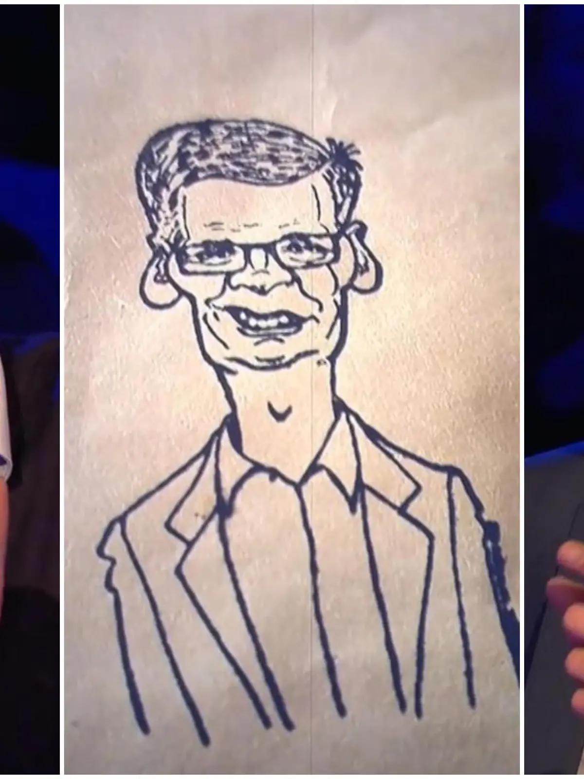 WWM-Kandidat Sebastian Klinke hat einen Stempel von Günther Jauch. Der Moerator findet es lustig.
