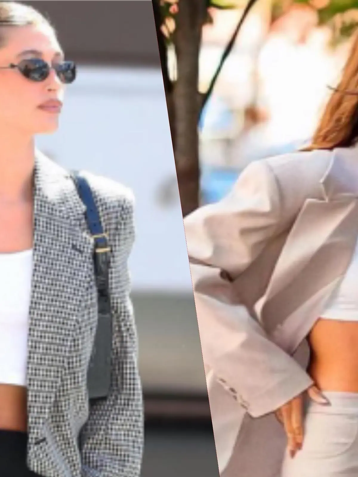 Hailey Bieber zeigt ihre Blazer-Looks bei instagram,.