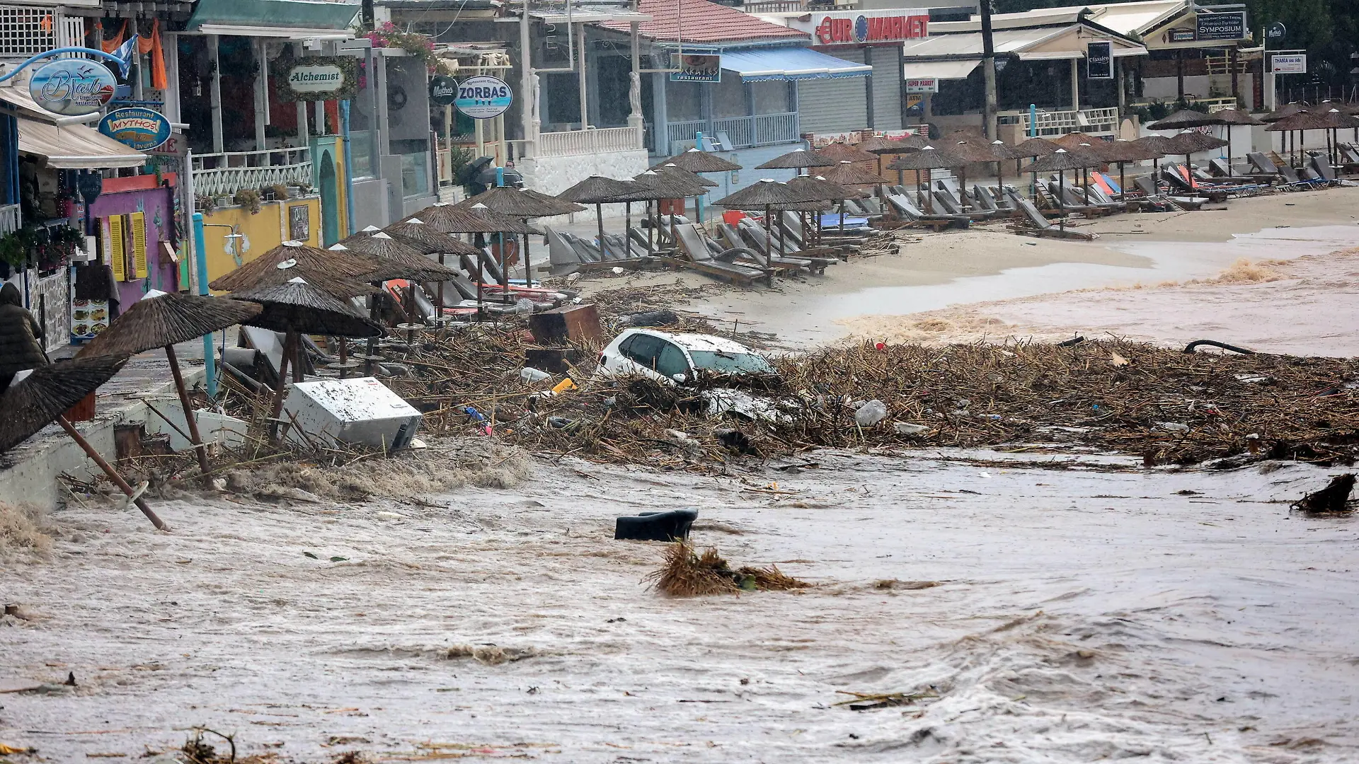 October 15, 2022, Heraklion, Crete, Greece: A man was found dead at Agia Pelagia, in the municipality of Malevizio at Heraklion, Crete, where heavy rainfall has caused extensive flooding in several areas. Heraklion, Crete Greece - ZUMAe114 20221015_zaa_e114_001 Copyright: xEurokinissix