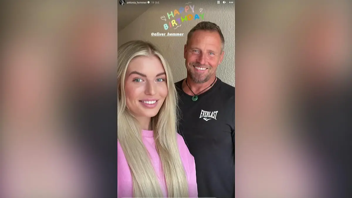 Bitte lächeln! Sommerhaus-Star Antonia Hemmer sendet ihrem Papa Oliver liebe Geburtstagsgrüße.