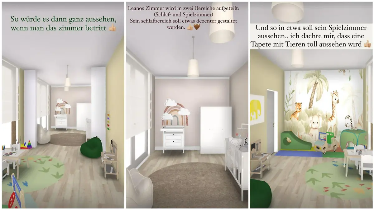 Laura Maria Rypa zeigt ihren Followern, wie sie sich Leanos Kinderzimmer vorstellt.