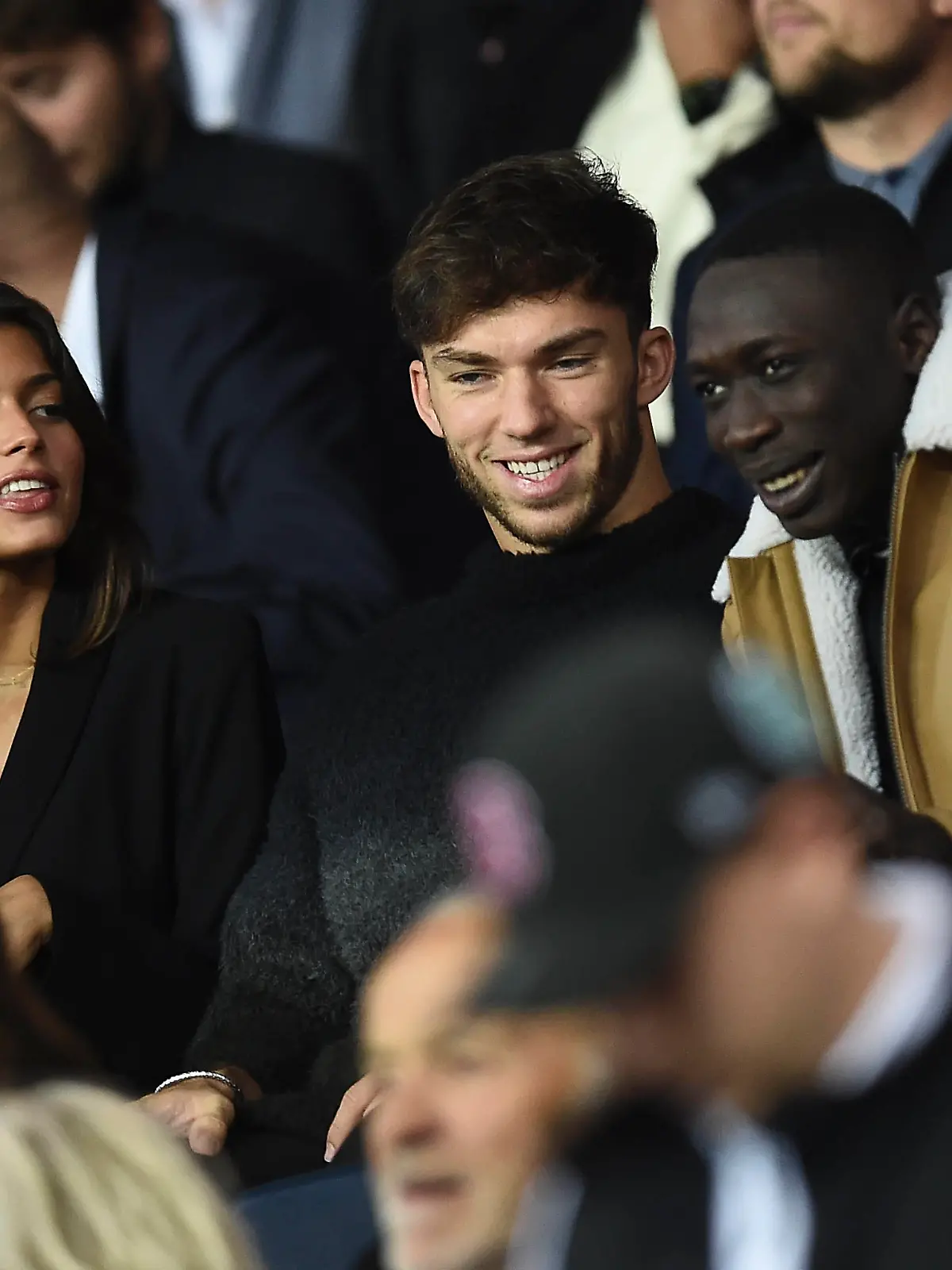 PSG / OM french league 1 football match - Celebrities.
Uber Eats Ligue 1 au Parc des Princes le 16 Octobre 2022 - PSG / OM -
Personnalites en tribune - Khaby Lame, le nouveau phenomene de TikTok en compagnie de Pierre Gasly et Caterina Masetti Zannini, la compagne de Pierre Gasly 
//SPENCERJOHN_tri0177/2210171417/Credit:JOHN SPENCER/SIPA/2210171422 / action press
