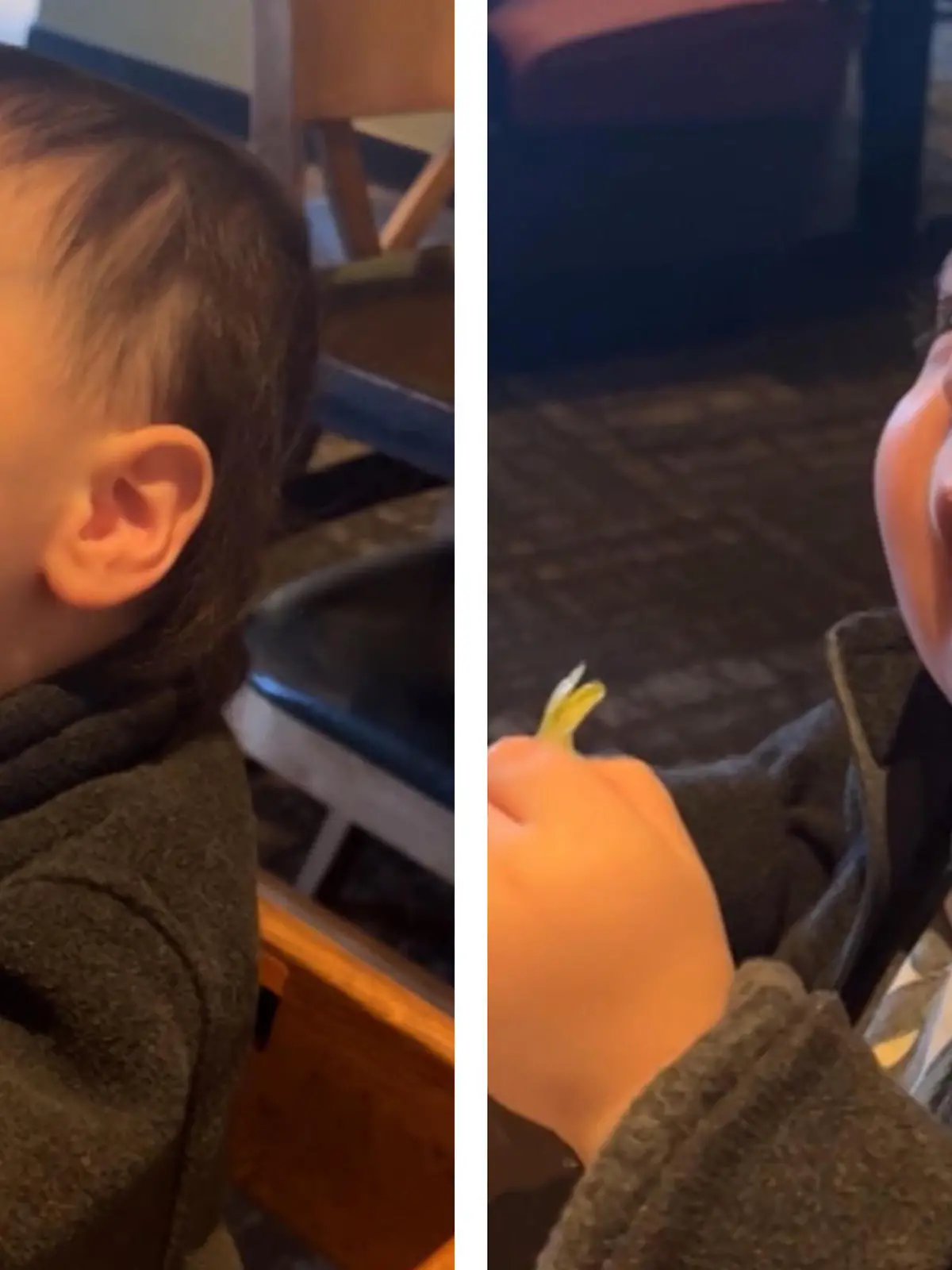 Salat? Nein danke! Zumindest nicht für diesen kleinen Jungen aus den USA. Denn als seine Mama ihm als Kostprobe ein bisschen Salat in den Mund schiebt, macht der keinen Hehl aus seinem Ekel - und zieht eine Grimasse nach der anderen!