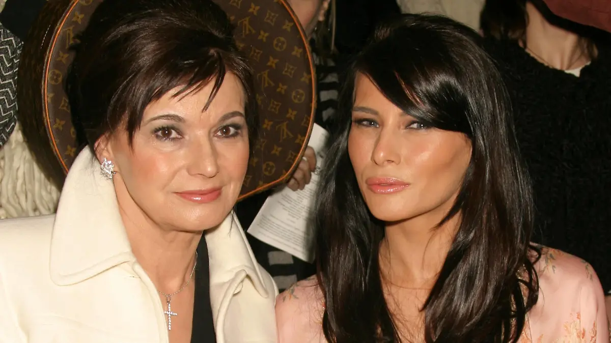 Melania Knauss Trump and mother Amalija Knavs attend the Zac Posen Showing of Fall Collection at The Tent at Bryant Park in New York City on February 12, 2004. Photo Copyright: xHenryxMcGee/MediaPunchx