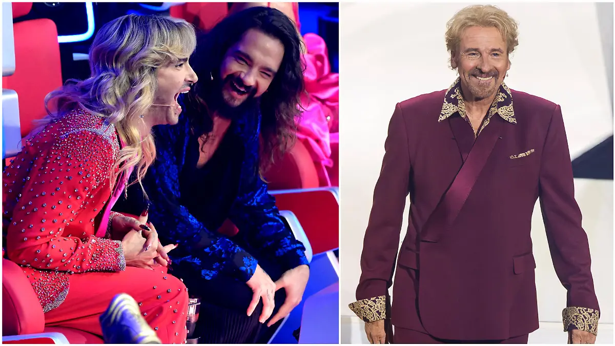 Billund Tom Kaulitz bei "the Voice"; Thomas Gottschalk bei seiner letzten "Wetten dass...?"-Sendung