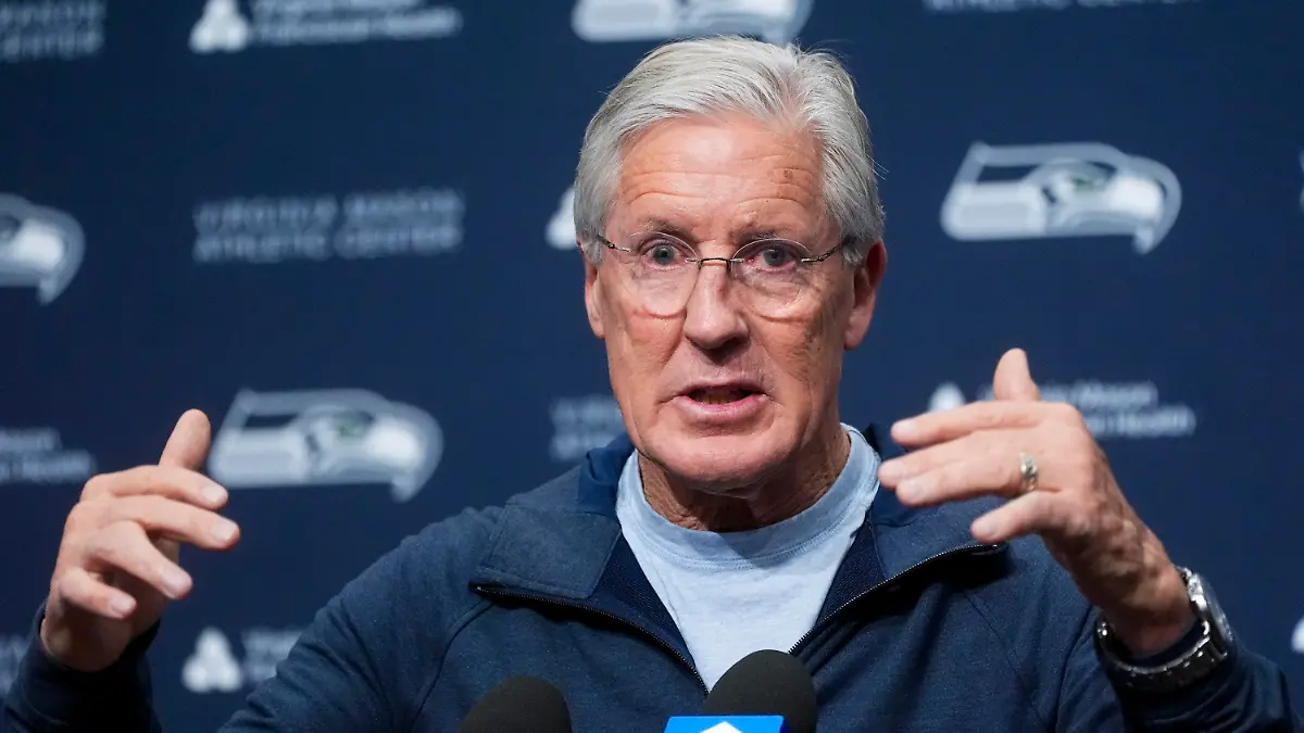 Former Seattle Seahawks head coach Pete Carroll speaks during a media availability after it was announced he will not return as head coach next season, Wednesday, Jan. 10, 2024, at the NFL football team's headquarters in Renton, Wash. Carroll will remain with the organization as an advisor, according to a statement from owner Jody Allen. (AP Photo/Lindsey Wasson)