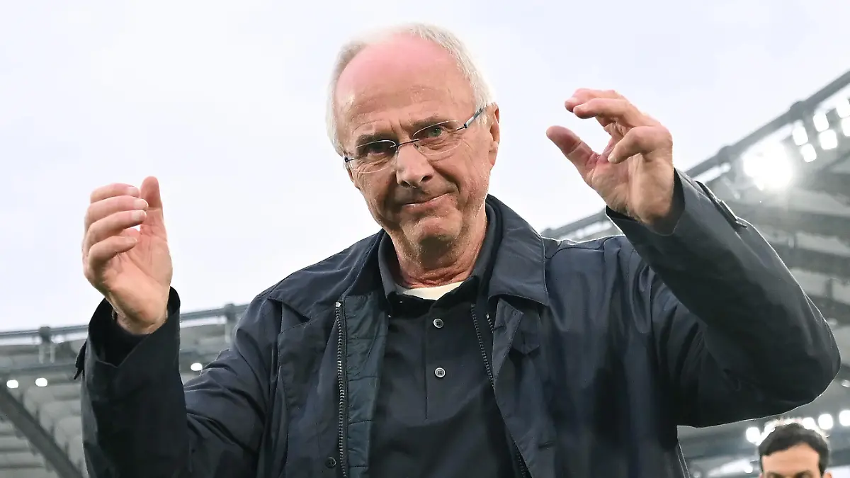 Former SS Lazio's coach Sven-Goran Eriksson reacts before the Italian Serie A soccer match between SS Lazio and AS Roma at the Olimpico stadium in Rome, Italy, 19 March 2023. ANSA/ETTORE FERRARI