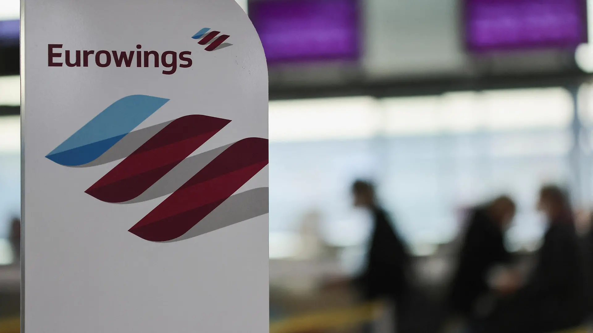 A view of Lufthansa's budget airline Eurowings logo, as their pilots go on a three-day strike, at Cologne-Bonn airport in Cologne, Germany, October 17, 2022. REUTERS/ Thilo Schmuelgen
