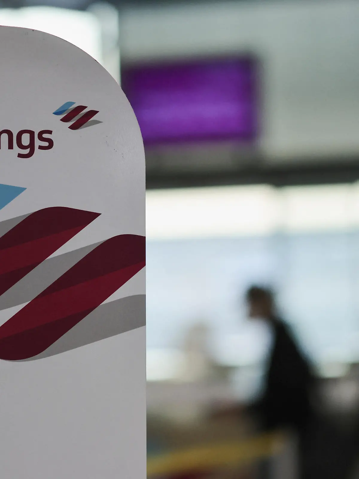 A view of Lufthansa's budget airline Eurowings logo, as their pilots go on a three-day strike, at Cologne-Bonn airport in Cologne, Germany, October 17, 2022. REUTERS/ Thilo Schmuelgen